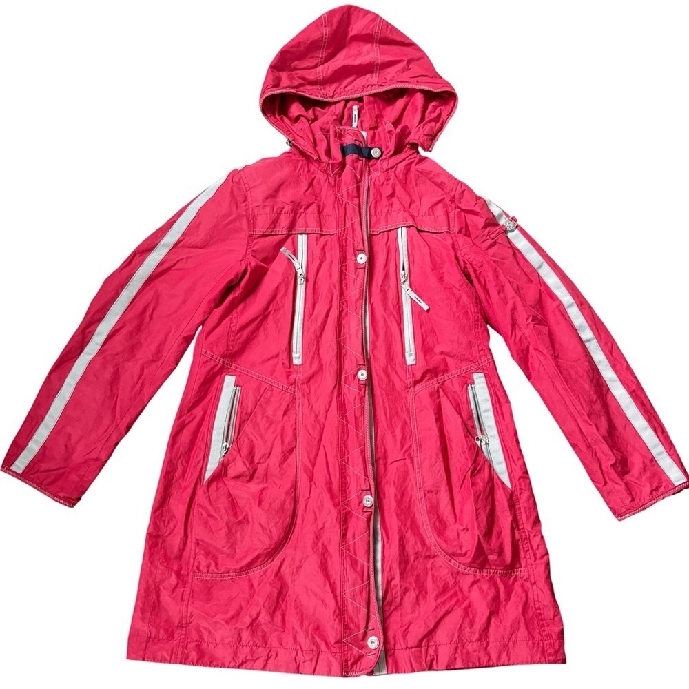 Junge Denmark Red Hooded Jacket Coat Size 42 Women's